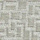 Woven gray fabric texture features a repeating square pattern with a heathered effect, dense looped pile, and a matte finish.